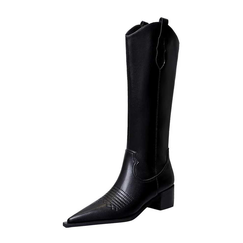 009-7 BIGTREE European and American thick heel retro wind knight boots winter sexy banquet ladies new high boots