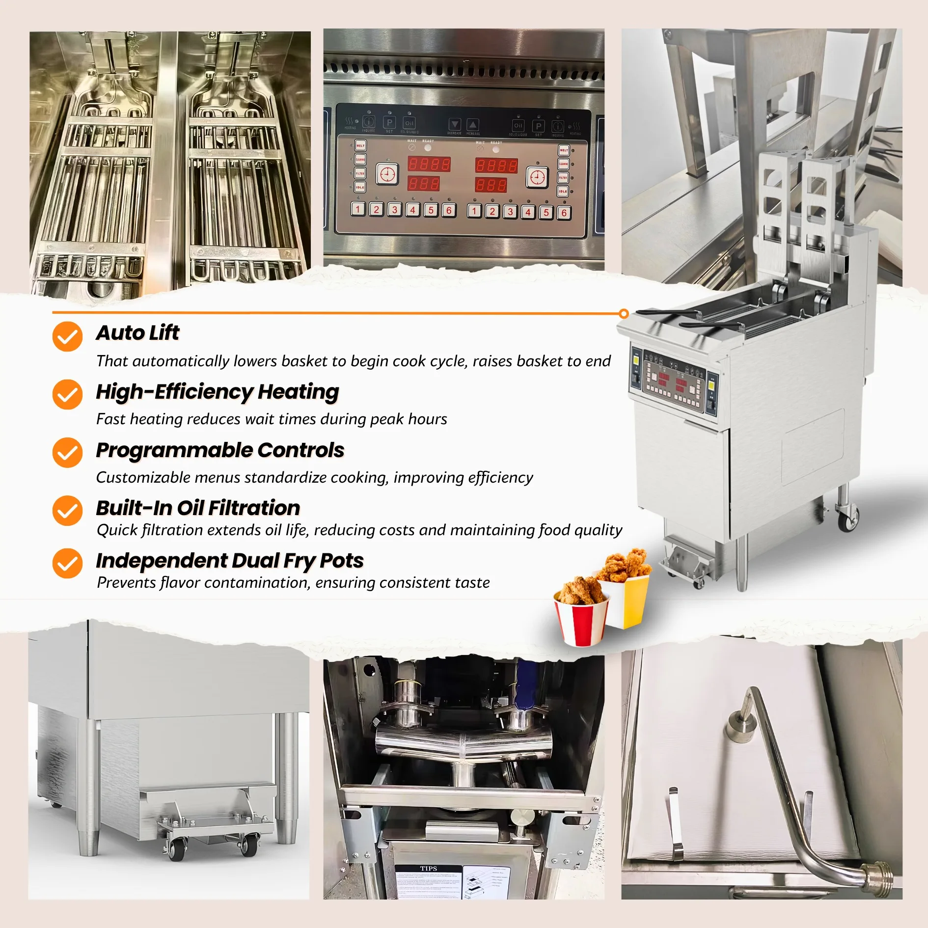 Multifunctional Cost Saving Funnel Cake Melt Cycle Refined Fryer With Ce Certificate