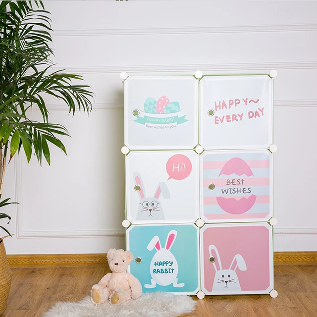 Новый модульный Куб Diy портативный шкаф для спальни пластиковый гардероб детей