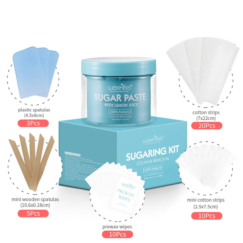 300 Gram  PET Jar Packing Microwave Wax Women Sugar Paste Hair Removal Wax Kits