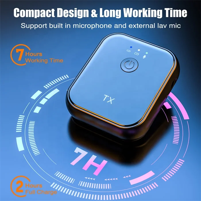 RUIZU Professional Wireless Lavalier Microphone System BT 5.1 Dual Channel Lapel Mic for iPhone Android Camera Video Recording