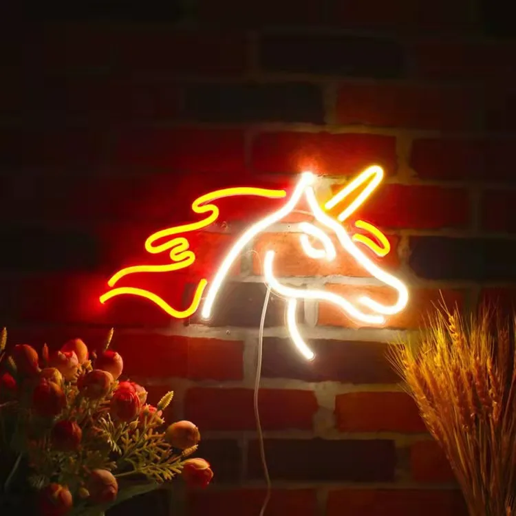 LED Neon Sign Animal Rainbow Chandelier Wall Art Home Decoration Night Light Christmas Birthday Gift Wedding Party Light