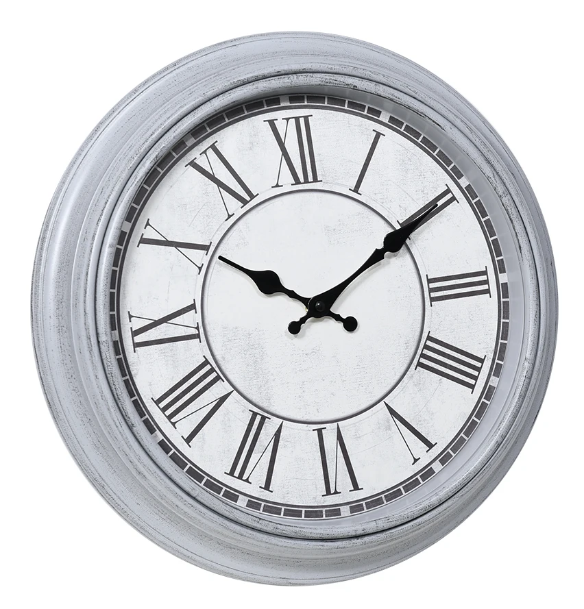 Fashion gray personalized circular plastic wall clock 16 inches
