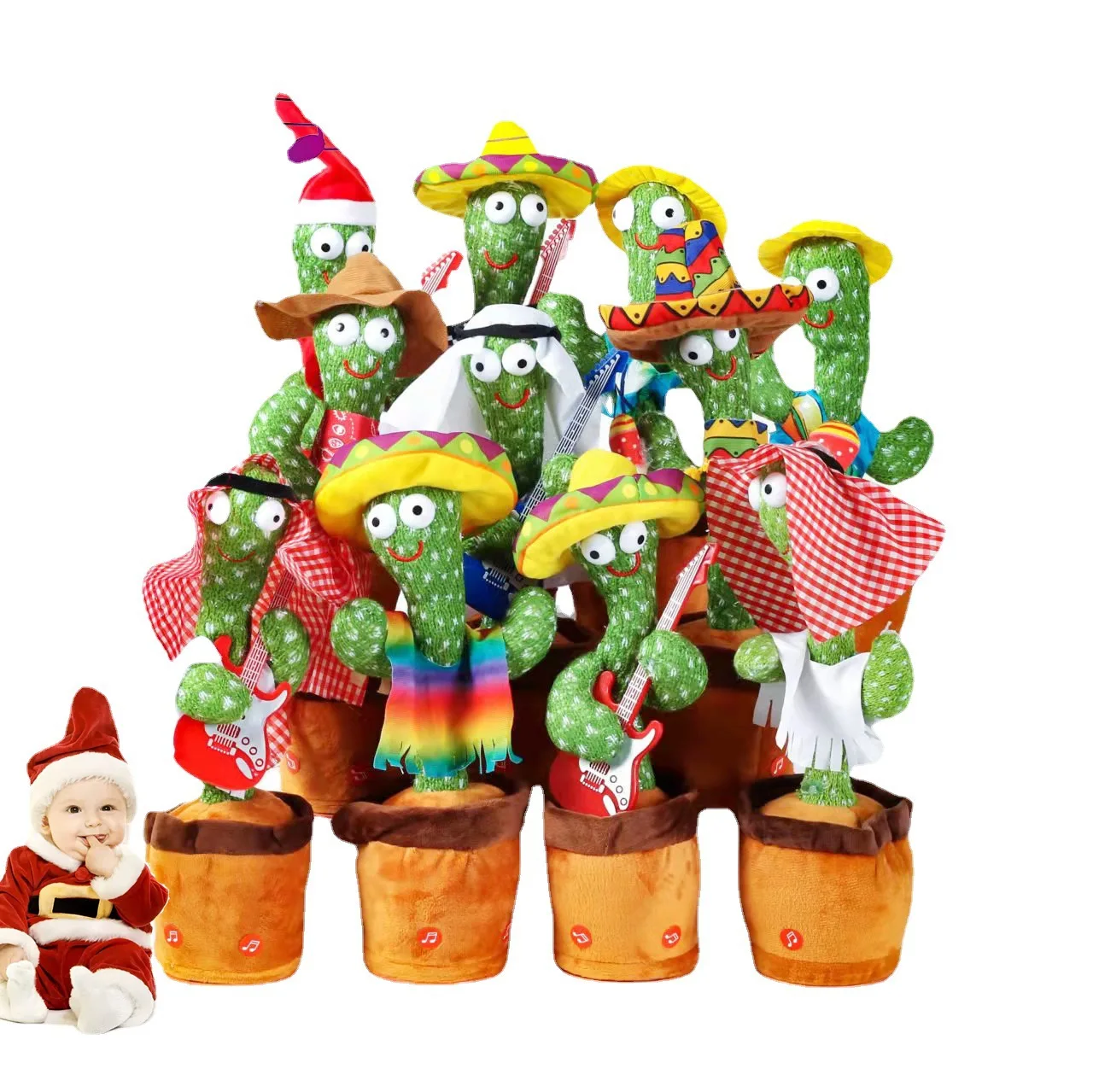 Lighting Electric Dancing Cactus Toy Talking Singing Cactus Toy Recording Repeating Twisting Dancing Cactus Toy Wireless Doll