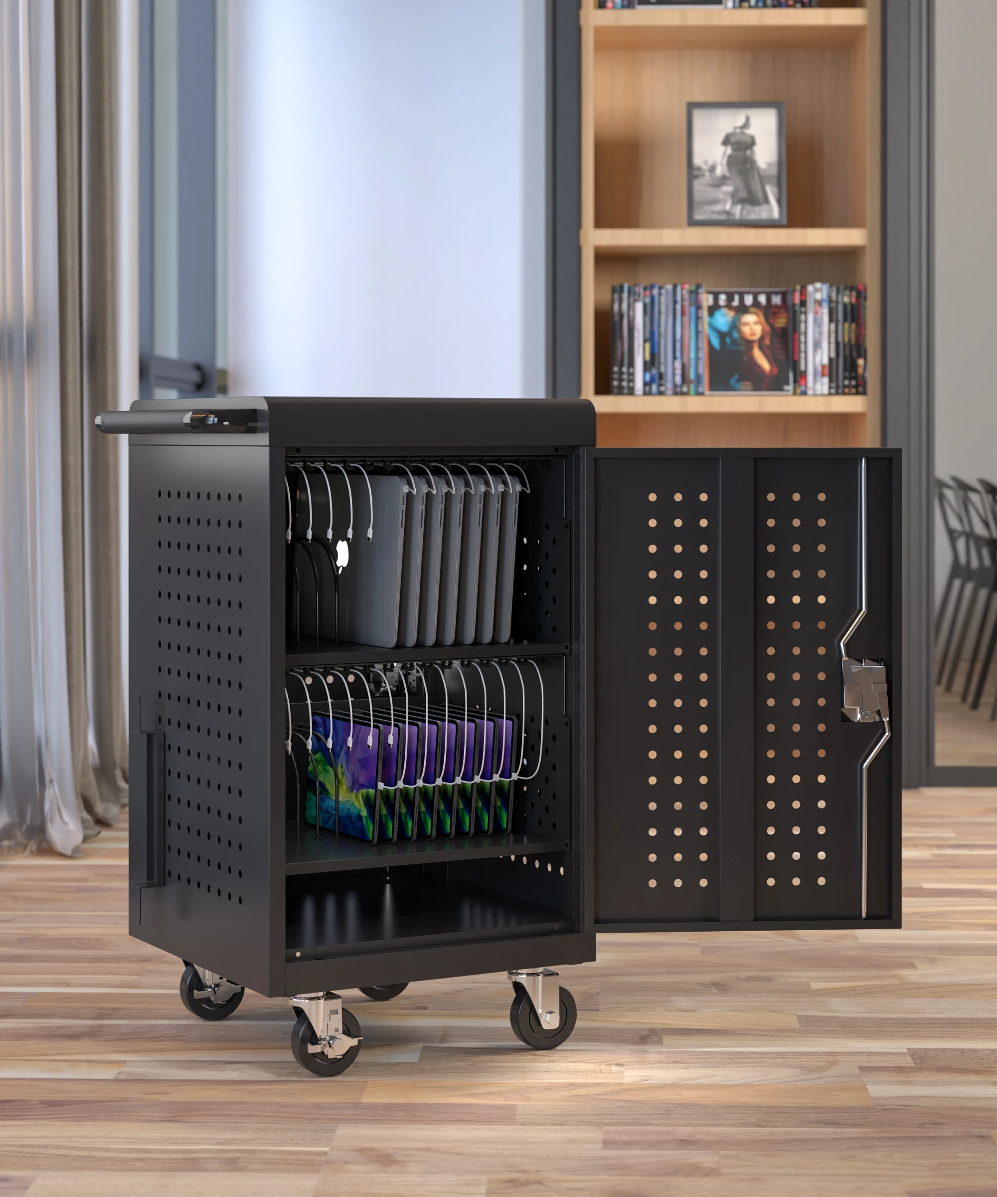 New Arrival Custom Design Laptop Storage Cart Tablet 30 Usb Charging Trolley For School Used