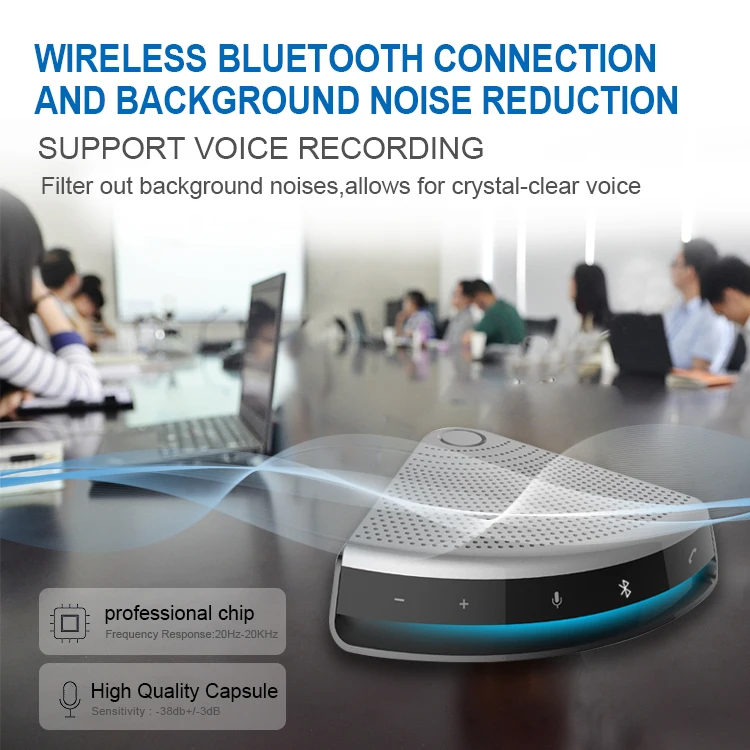 USB Speakerphone Microphone for 8-10 People Business Conference 360 Degree Omnidirectional Microphone for Skype/Meeting/Chatting
