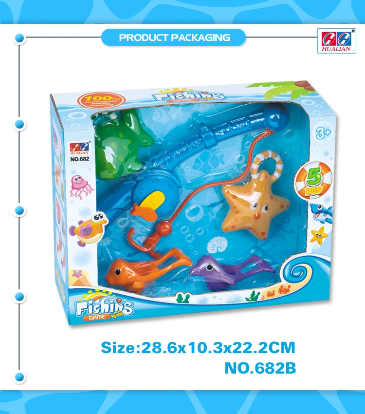 Fishing Toy Set Water Beach Toys Children Play set Fish Crab Sea Animal PVC Toys