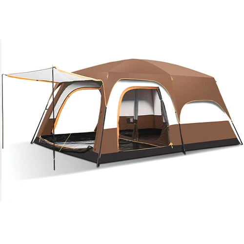 XIA SHENG 2024 Waterproof 12-Person Outdoor Family Camping Tent 2 Bedrooms Large Oxford Fabric Automatic Aluminum Beach Parties