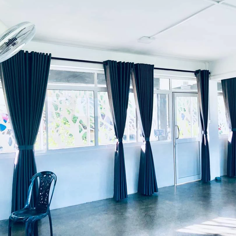 Factory wholesale high quality school blackout curtains breathable noise reduction soundproof theatre church project curtains