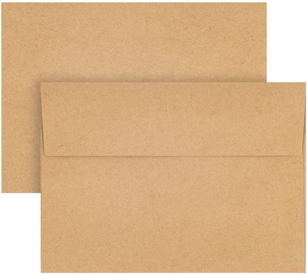 Custom Envelopes 4 x 6 Inch Brown A4 Customized Kraft Paper Envelopes Invitation Postcard Envelopes