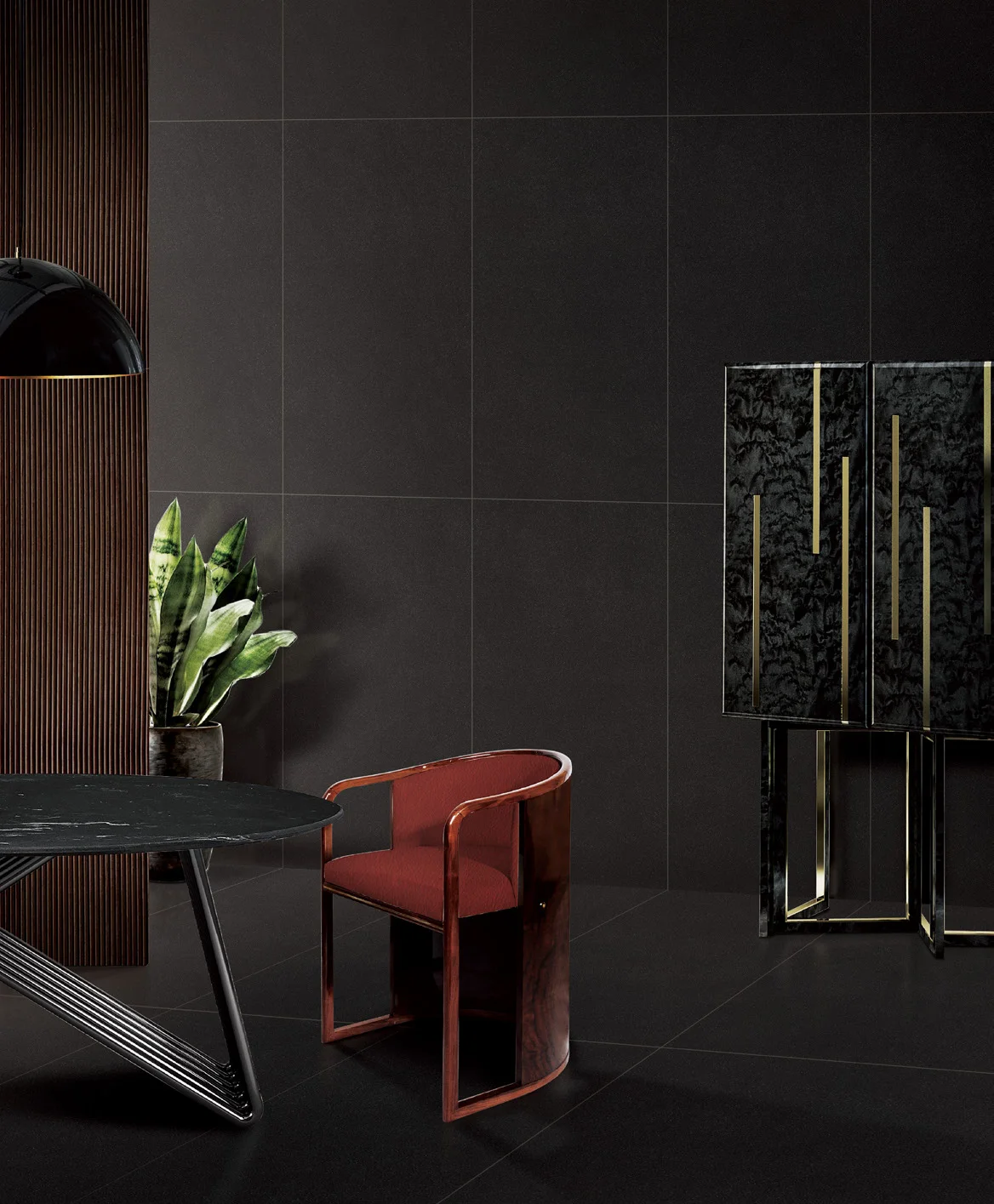 Pure black color ceramic floor tile 600x600