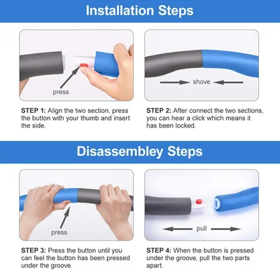 Amazon top seller Plastic fat reduction fitness hula hoops  Remove the portable weighted hula hoops