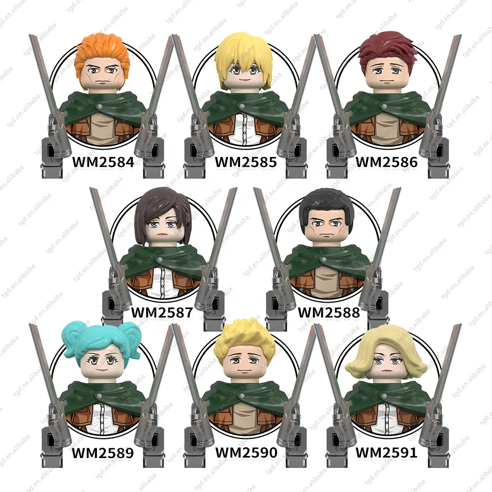 WM6166 WM Blocks Attack on Titan Anime action figure  Mini building blocks Figure Anime Toy Kid building block sets figurine