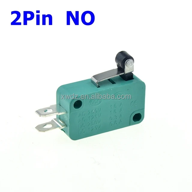KW3-02-04 3pin Green Micro Switch Of Kw7 16A 250VAC High Current Push-Button