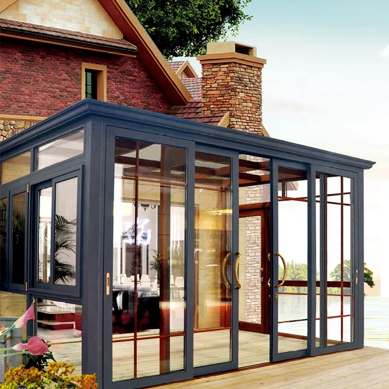 
Factory price high quality glass sun room aluminium frame sunroom open air free standing sunroom 