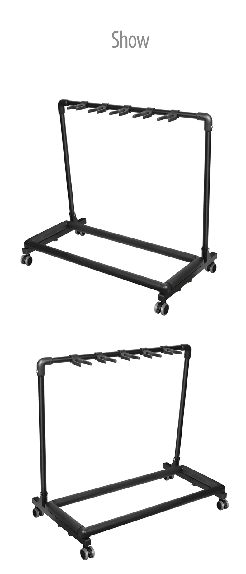 FL-13W Custom Professional With Wheels Rack Metal Multiple With 3/5/7 Guitars Display Stand String Instrument Accessories