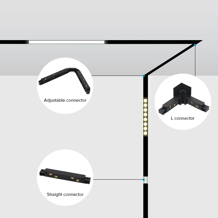 Adapter Phase Dali Tuya Ziggbe Rail Spotlight Recessed 24v 48v 15w 25w 30w Linear Magnetic System Led Track Light