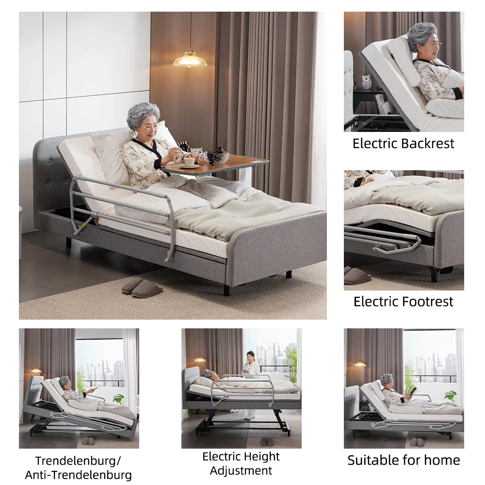 Tecforcare Modern hospital bed for home electrical nursing bed nursing home medical home care bed for elderly