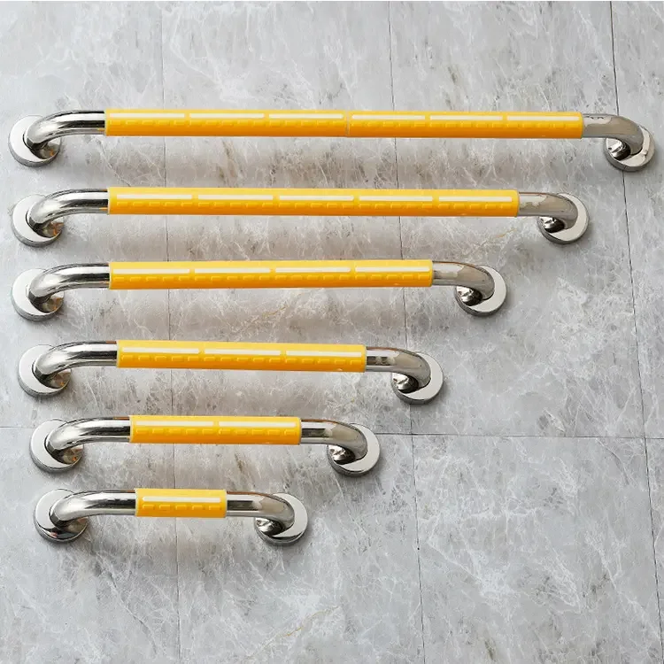 Plastic ABS SUS304 Stainless Steel Anti-slip Straight Hand Rail Safety Handicap Toilet Grab Bar For Bathroom