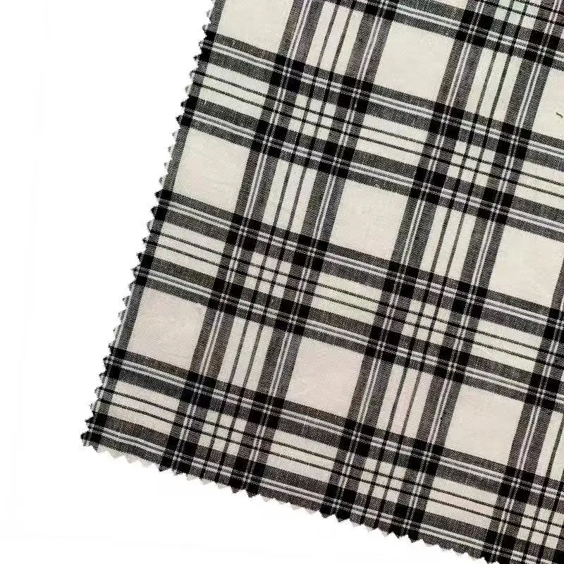 
Digital Printed Plaid Check Grid Yarn Dyed Linen Flax Fabric For Shirt 