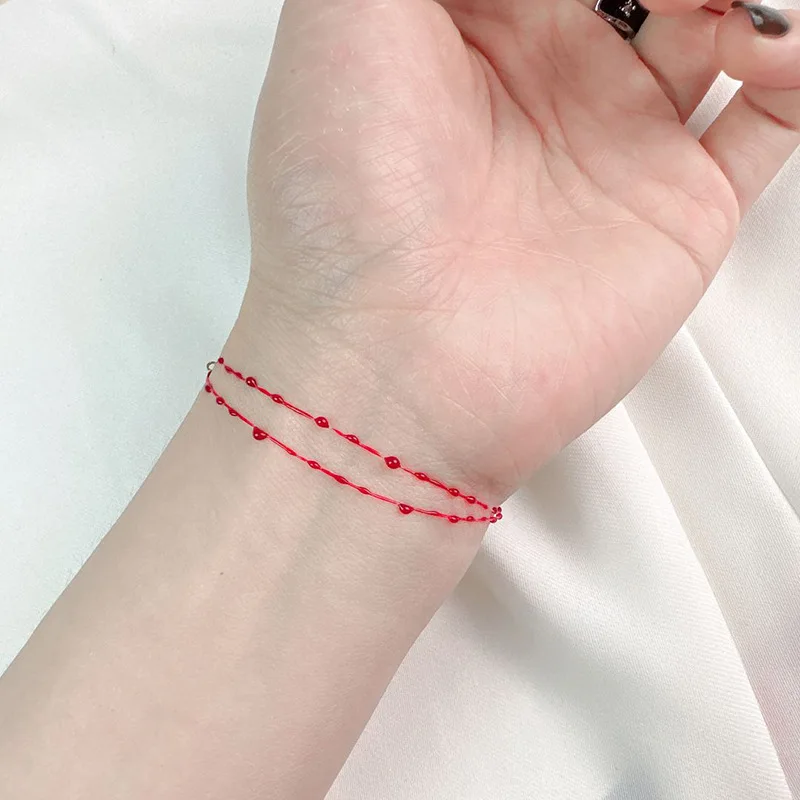 Halloween Niche Design Simulation Red Blood Drop Bracelet necklace ankle Gothic Handmade Creative Bracelet Party