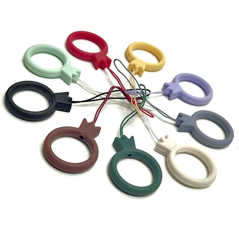 New Crown Anti-Drop Short Silicone Ring Buckle Lanyard DIY Mobile Phone USB Flash Drive Fan & Umbrella Holder