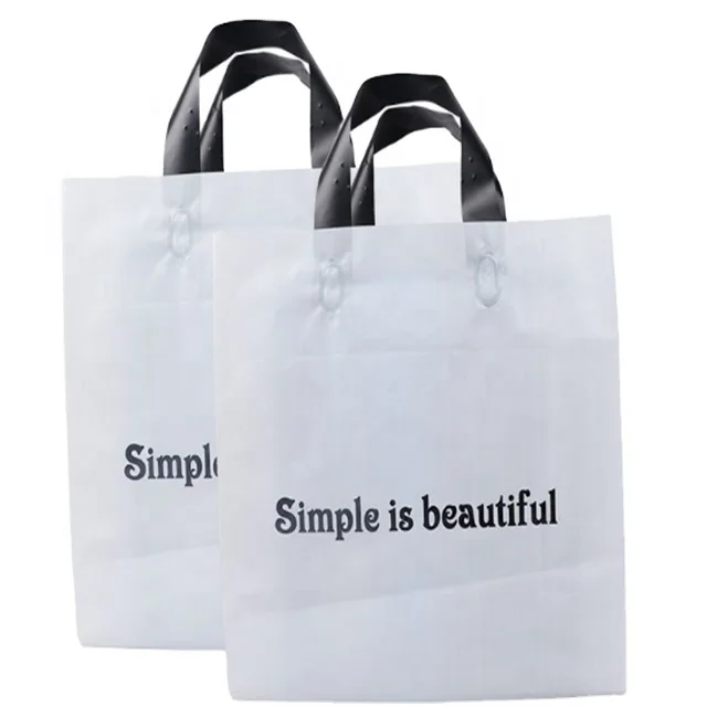 HDPE Die Cut Handle Bag Copperplate Printing Free Sample Cheap Plastic Promotional Shopping Bag