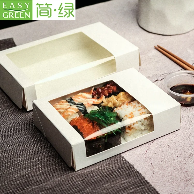 Easy Green Disposable paper sushi takeaway box with Window