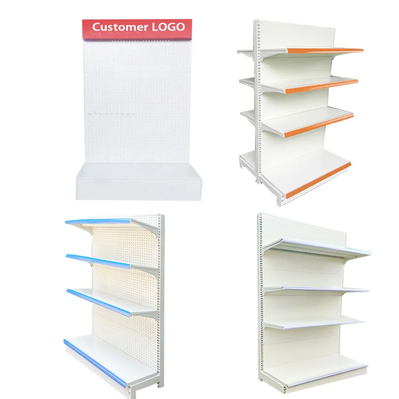 shelves system gondola supermarket equipment steel single side rack for supermarket shop exhibit shelf gondola motor hoist