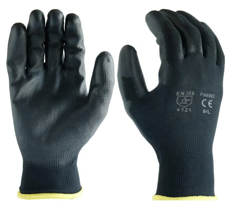 Ce En388 13 Ge вязаные перчатки с полиуретановым покрытием Антистатические Рабочие Перчатки