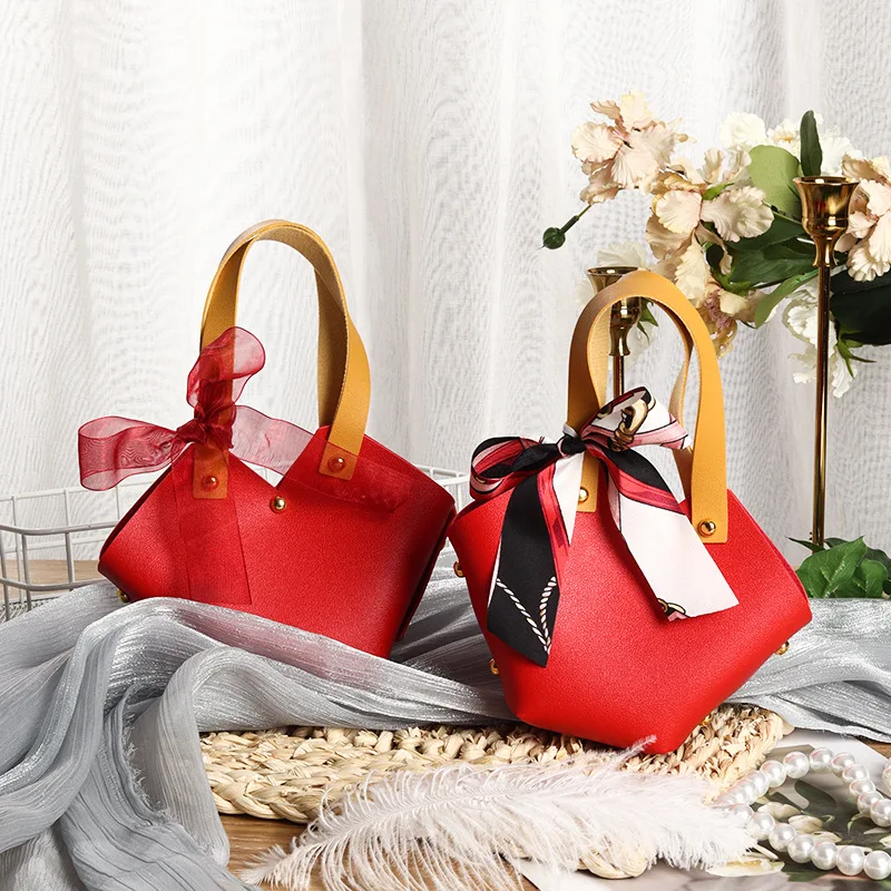 New Wedding Candy Boxes Bag Candy Leather Wedding Gift Set Wedding Gifts For Guests Souvenirs