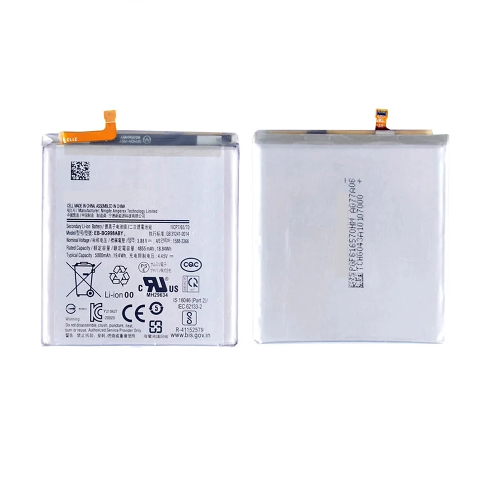 100% Original EB-BG998ABY Battery for Samsung Galaxy S21 Ultra G998 5G Replacement Mobile Phone Batteries 5000mAh