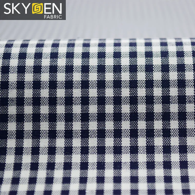 Popular Skygen soft cotton check woven fashion design fabric for shirting