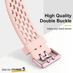 New arrival Breathable Wrist Band Silicone Sport Waterproof Watch Band For Rubber Watch Strap Fitbit Charge 5