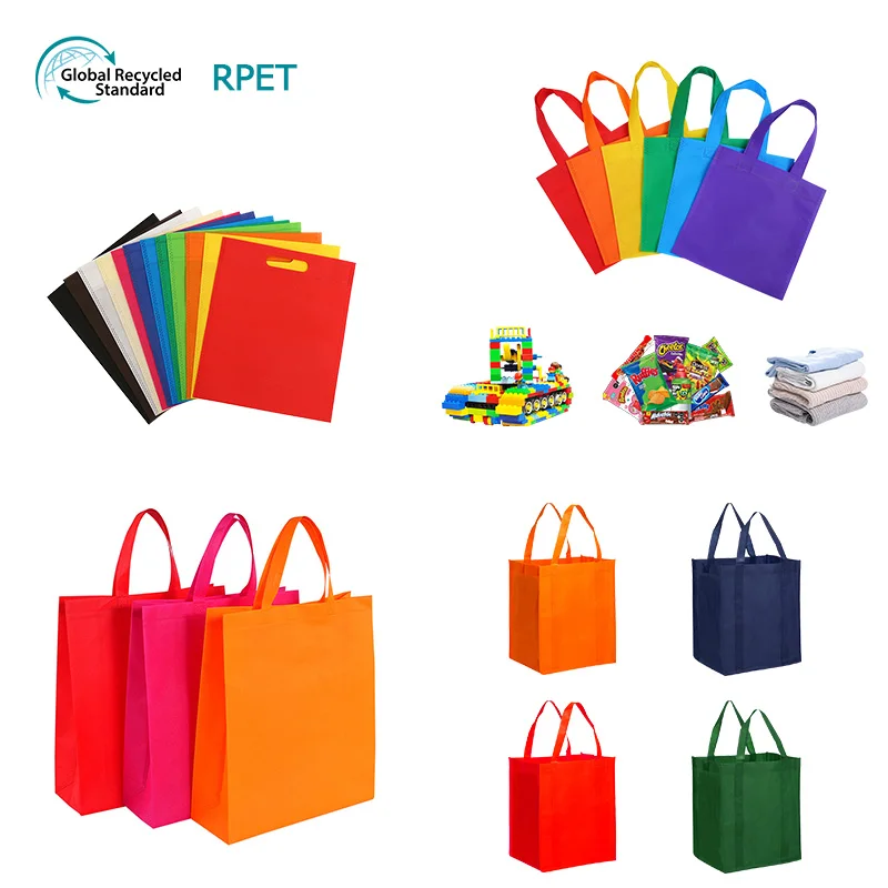 Custom Non-Woven Shopping Bag Eco-Friendly Waterproof Heavy-Duty PC Medium Custom Logo Letter Printing Screen Handled Packing