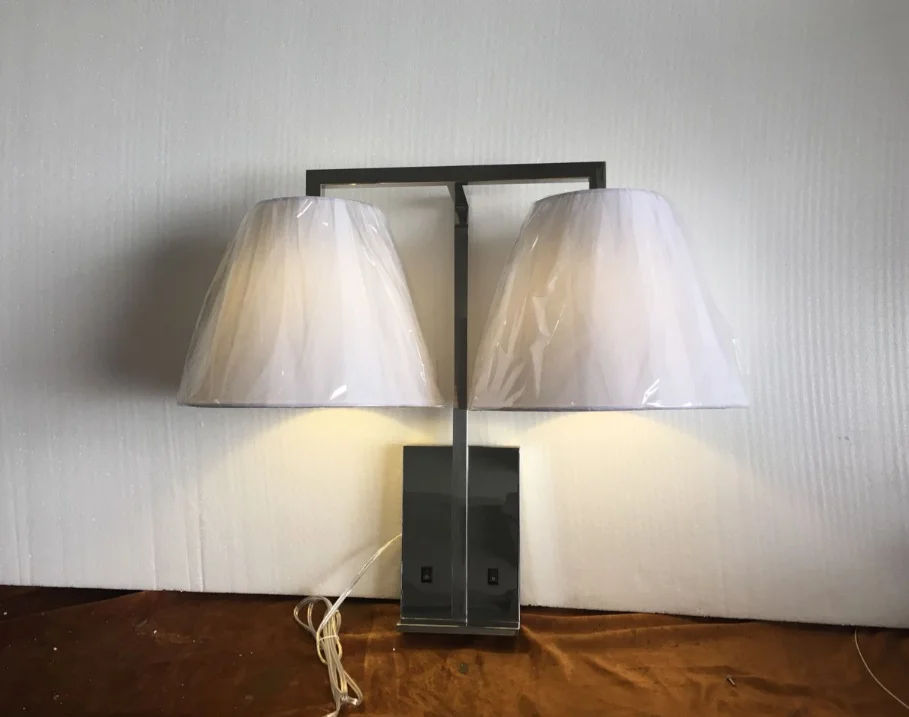 hot UL ETL US Hotel and home Bedroom Wall Mounted light headboard sconce wall lamp with power outlet