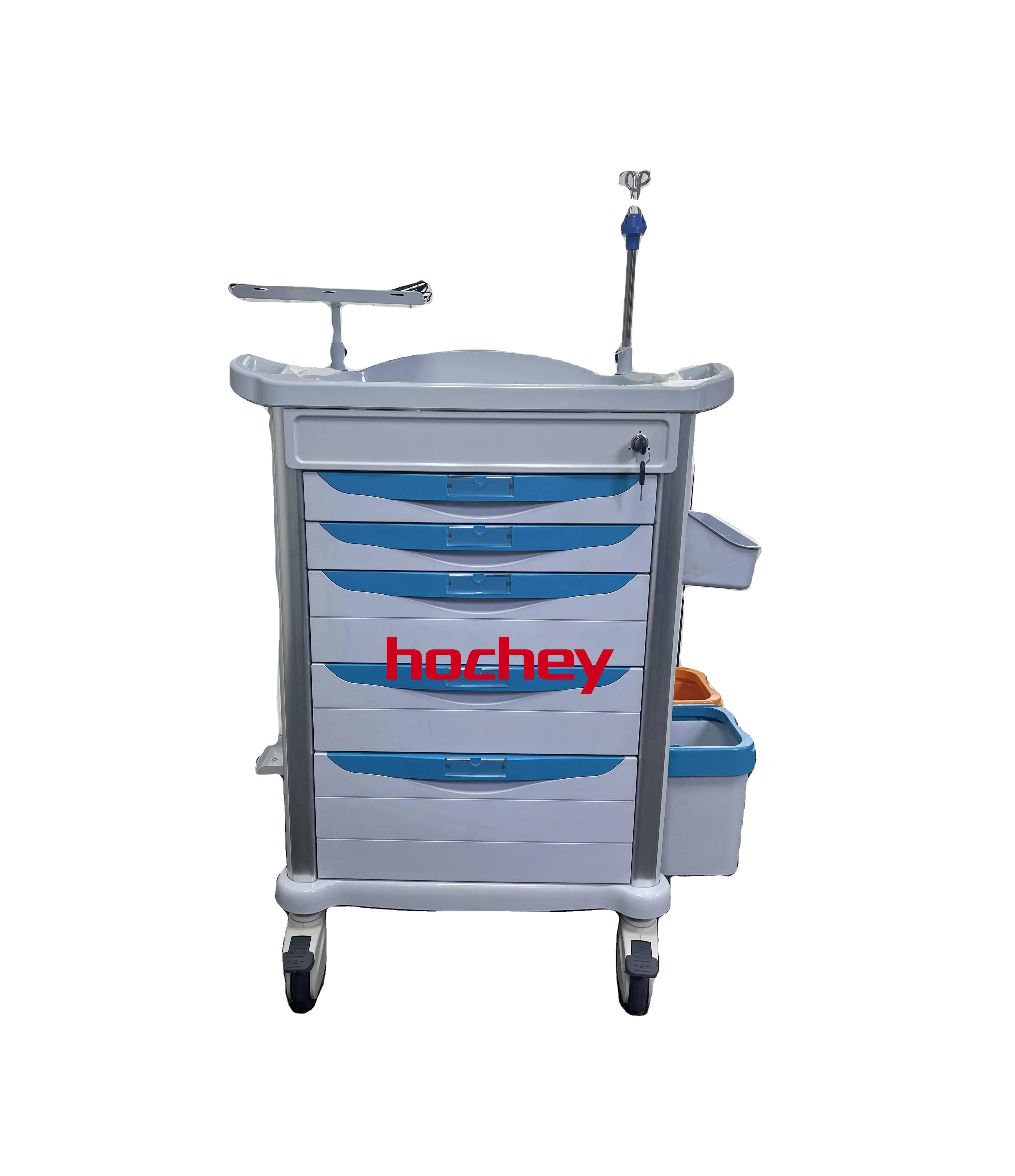 MT MEDICAL Emergency Mobile Trolley Cart ABS Plastic Hospital Furniture with Drawers for Clinics and Hospitals