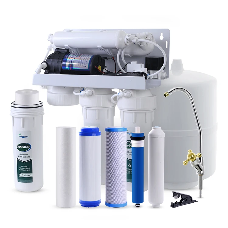 Adjust TDS Under Sink 75 GPD RO Membrane Activated Carbon 5 Stage RO System Water Purification Osmosis With Tank and Faucet