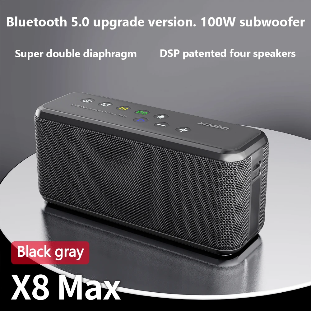 Новое поступление портативный водонепроницаемый усилитель XDOBO X8 MAX 100 Вт большой стерео беспроводной сабвуфер колонка для