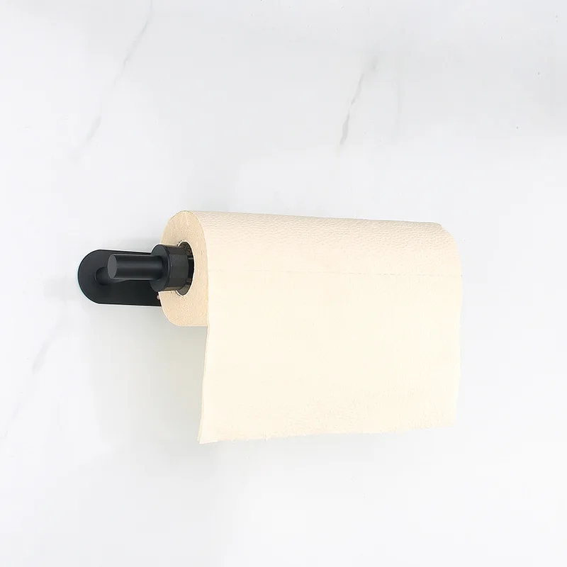 Single Hand Operable Wall Mount Paper towel roll holders stainless steel black Damped toilet roll holder with damping mechanism