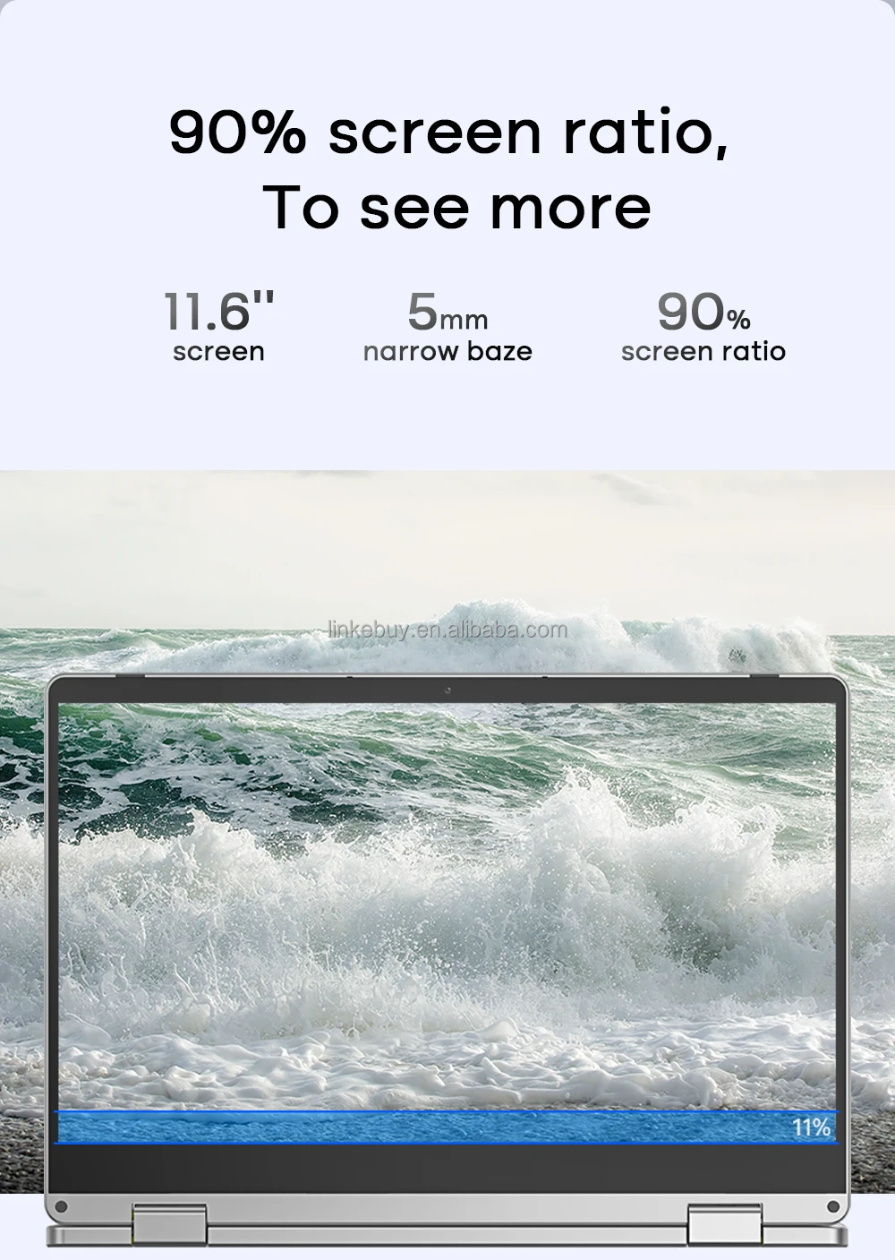 2 in 1 11.6 inch TouchScreen Ordenador Portatil Intel Graphic 8GB 360 Degree Rotate Bulk Mini Yoga Win 11 Tablet Laptops