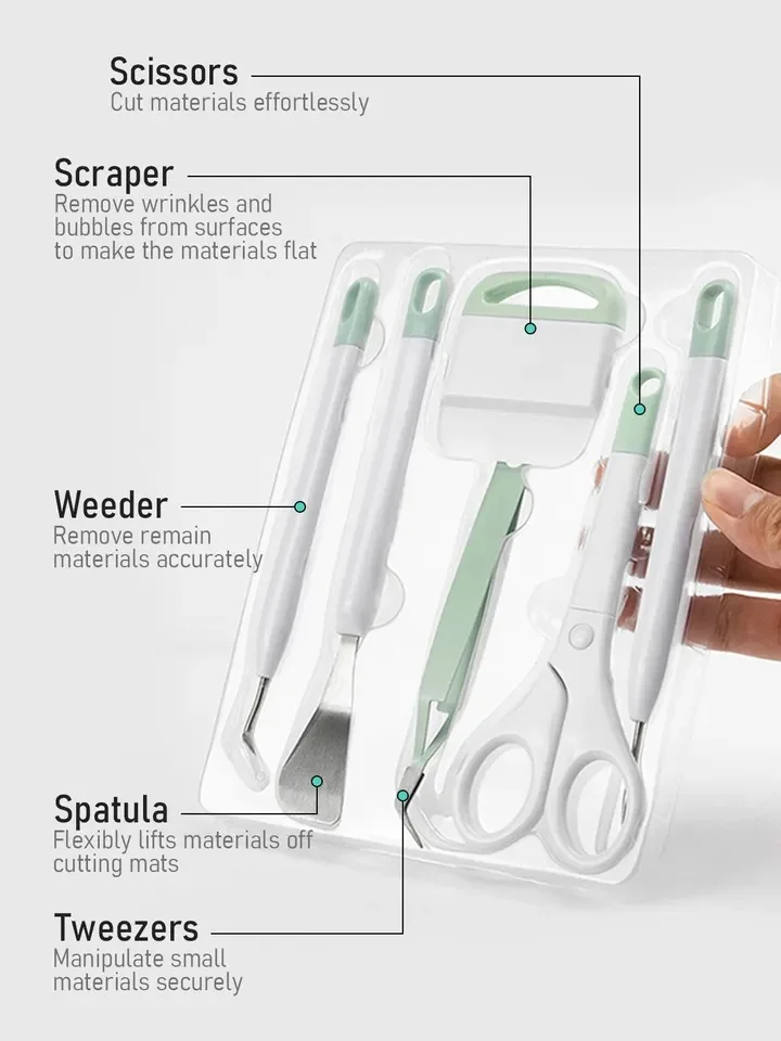 5 in 1 Craft Vinyl Weeding Tools Sets Replacement Cricut Basic Weeding Vinyl Tool Set
