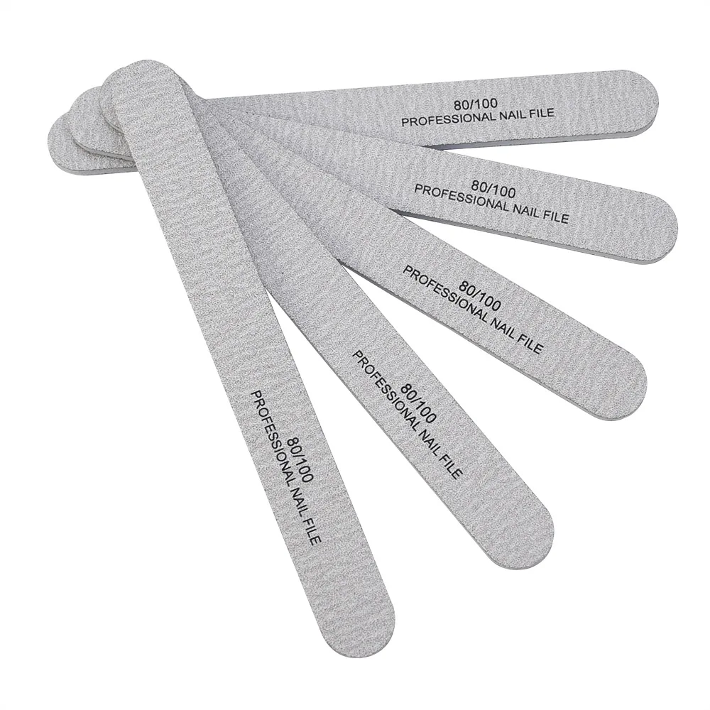 USA Free Shipping 1000Pcs/Case 80 100 180 Nail Tool Double Sides Zebra Regular Nail File For Manicure