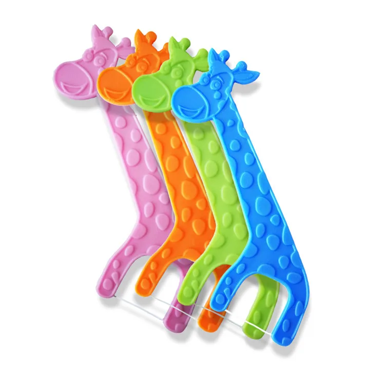 Eco Friendly Animal Design Children Hygiene Nylon Thread Dental Toothpick Dental Floss Pick