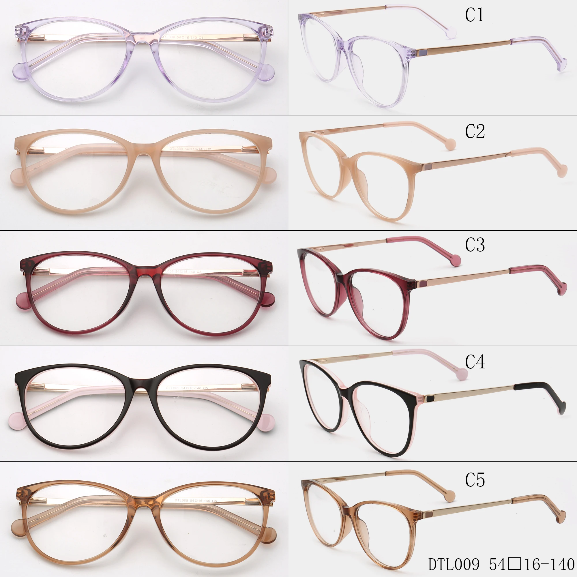 DTL009 New styles ingredient stylish acetate optical eyeglasses frame popular Cat Eye glasses Unisex myopia glasses