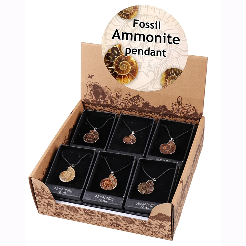 Wholesale Natural Conch Ammonite Silver Wrapped Pendant Natural Stone Pendant For Jewelry Making Hot Sale Christmas Gift