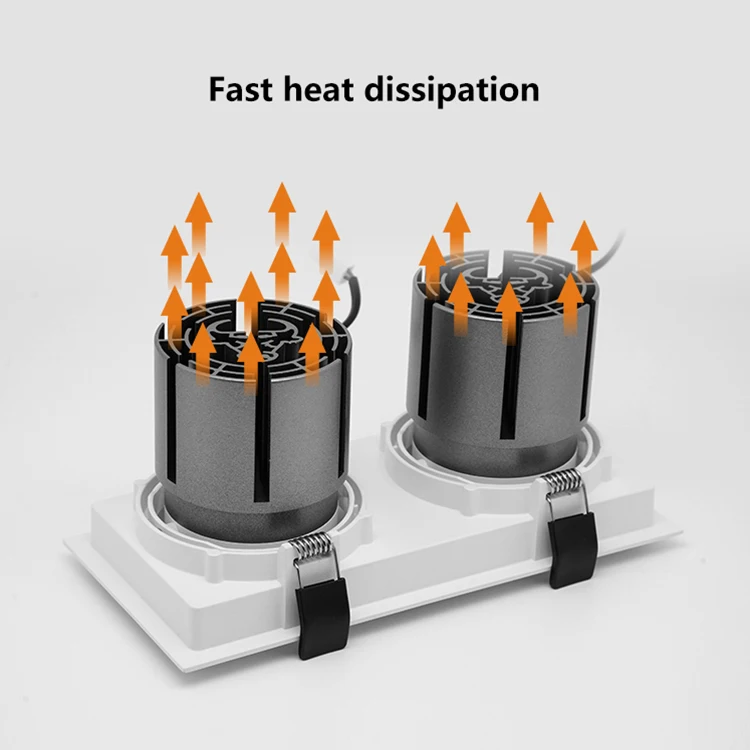 High Power Small Size Adjustable Easy Install Recessed School Hospital 2*30W LED Grille Lamp