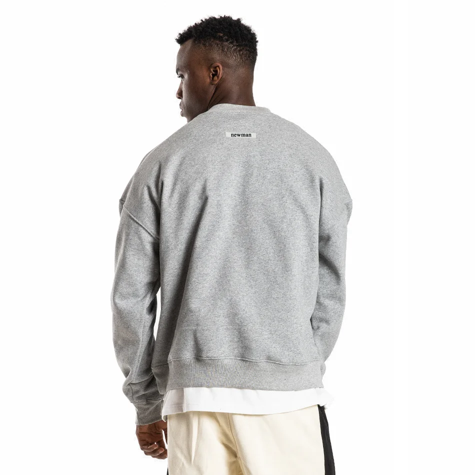 mens high quality drop shoulder vintage crewneck sweatshirt custom brand unisex oversized  heavyweight sweatshirts