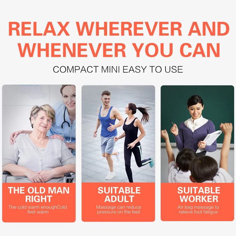 2024 new shoe design electric foot massager heating function kneading air compress foot relaxation massage