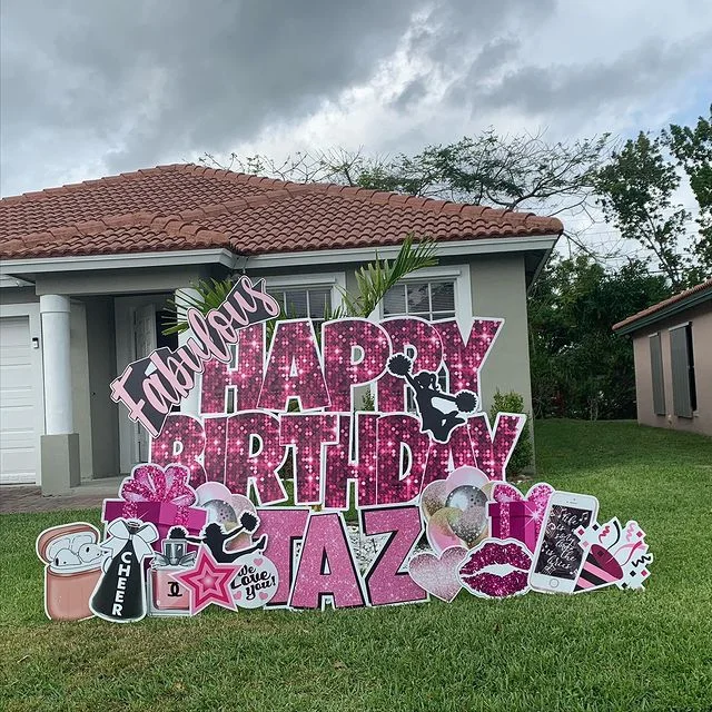 Happy birthday law signs yard signs near me  yard letters coroplast signs